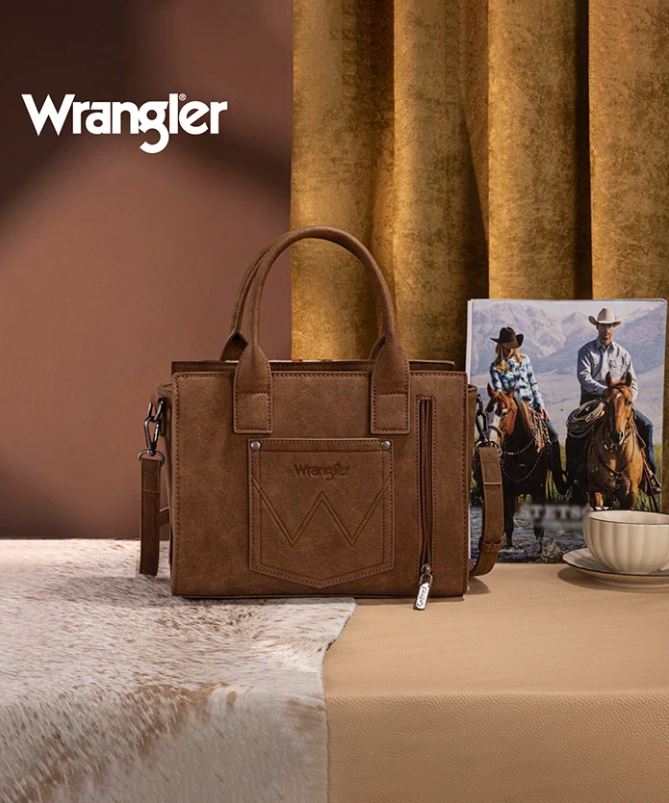 Wrangler Brown Tooled Aztec Knitted Concealed Carry Tote Set WG226-8120BR