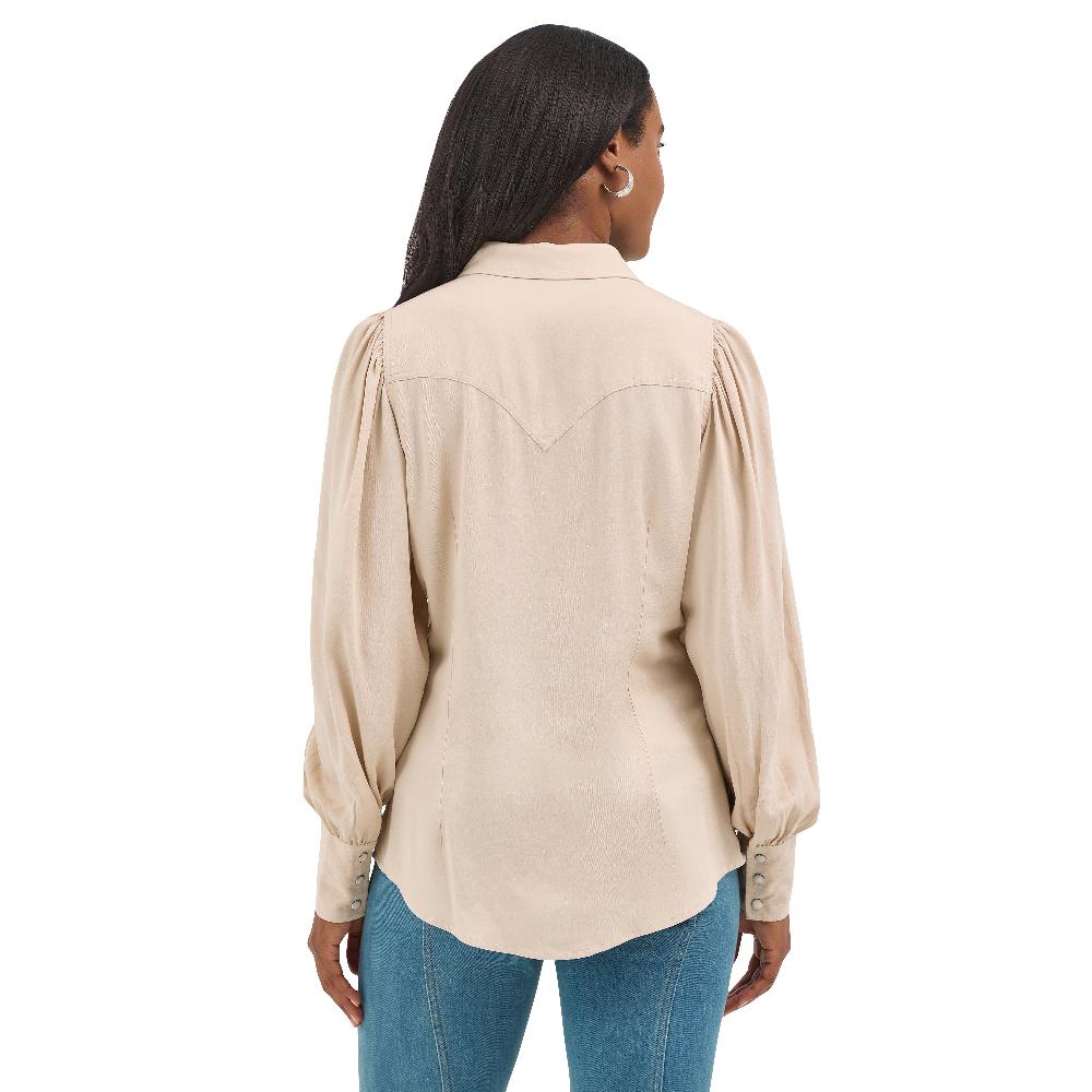 Wrangler Buff Women's Poet Sleeve Collared Longsleeve Shirt 112367278