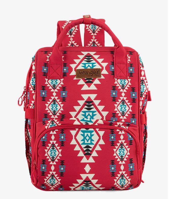 Wrangler Burgundy Aztec Southwestern Print Callie Diaper Bag WG2204-9110-BDY