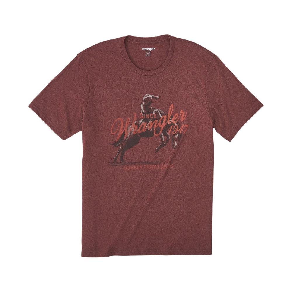 Wrangler Burgundy Heather Bucking Horse Graphic Men's T-Shirt 112350041