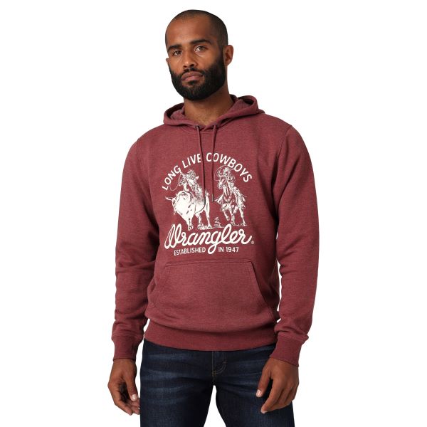 Wrangler Burgundy Heather Long Live Cowboys Hoodie 112336434