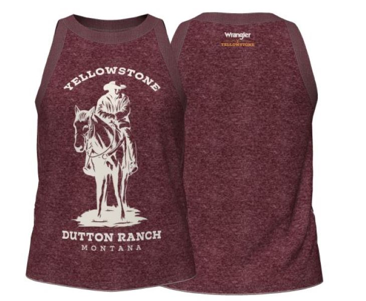 Wrangler Burgundy Yellowstone Goddess Womens Tank Top 112323606