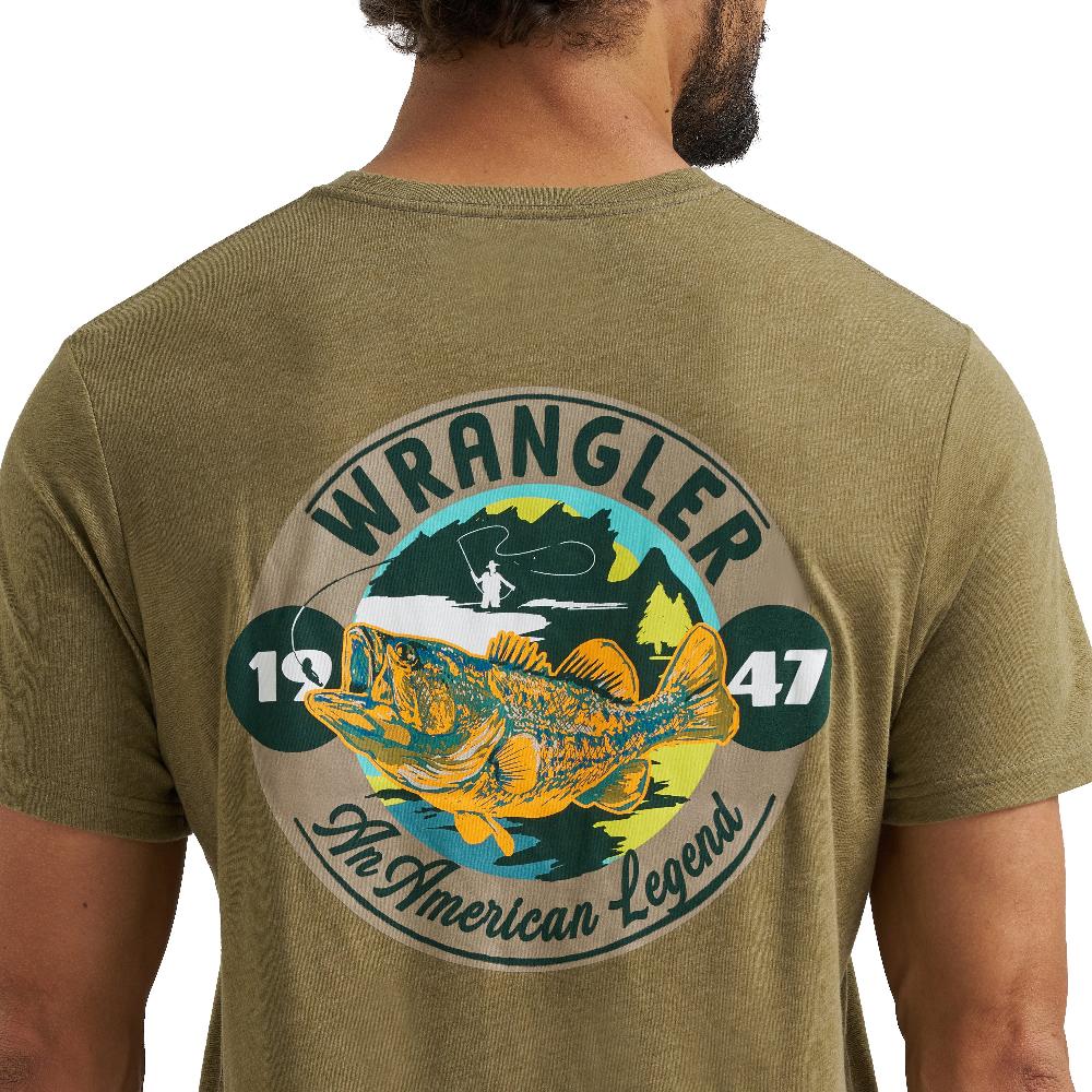 Wrangler Burnt Olive Heather Men's 'Wrangler 1947 The American Legend' Regular Fit Graphic T-Shirt 112365670