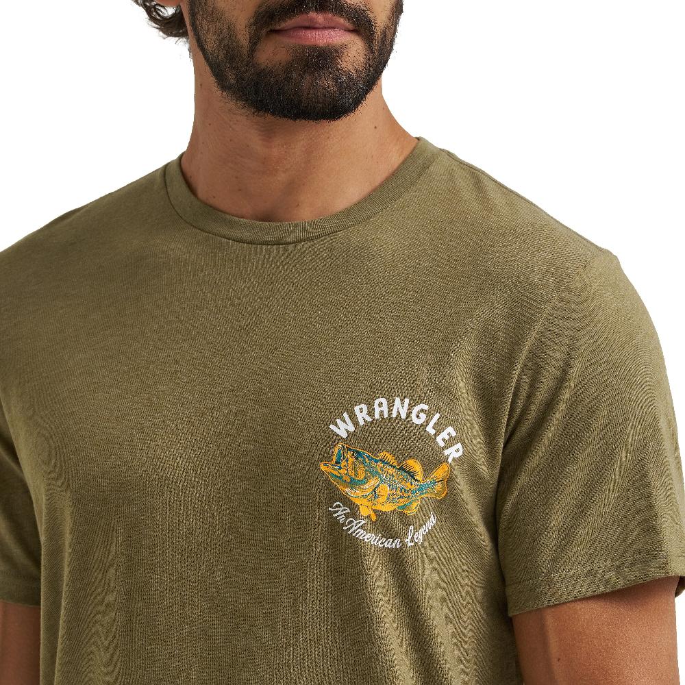 Wrangler Burnt Olive Heather Men's 'Wrangler 1947 The American Legend' Regular Fit Graphic T-Shirt 112365670