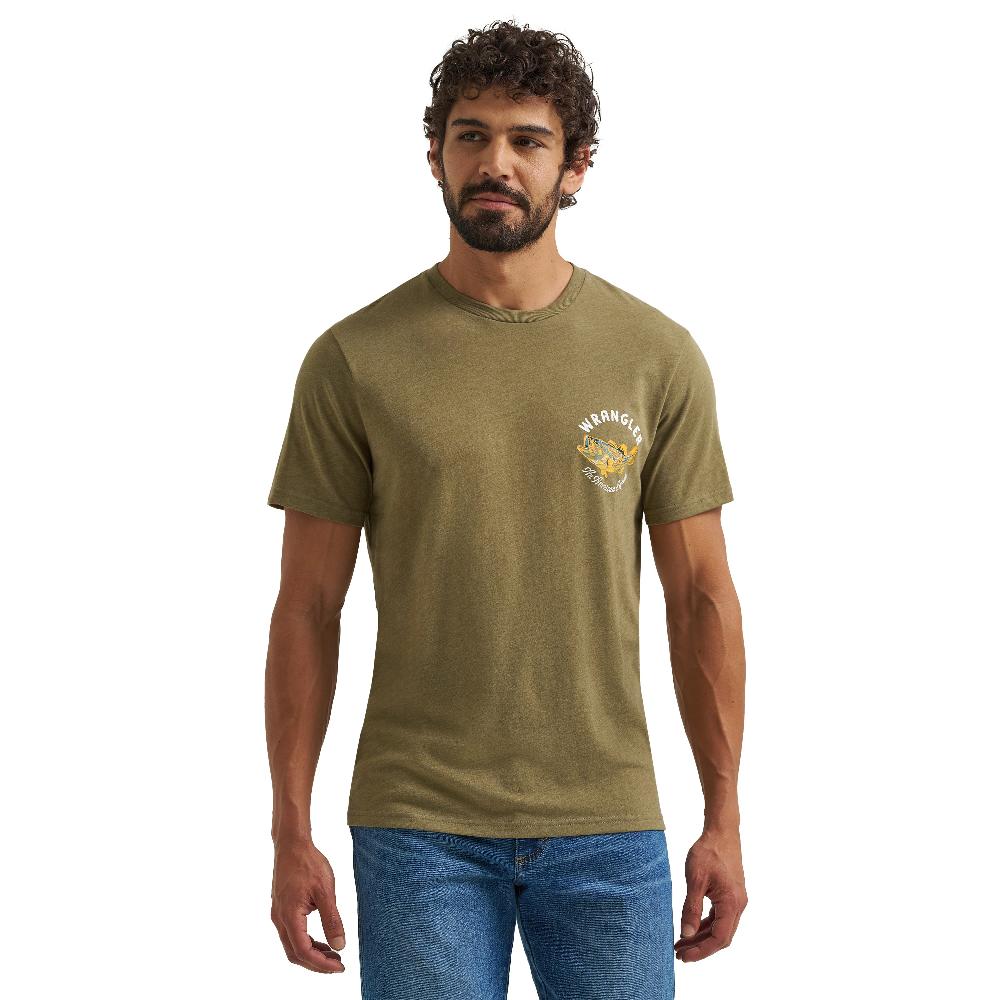 Wrangler Burnt Olive Heather Men's 'Wrangler 1947 The American Legend' Regular Fit Graphic T-Shirt 112365670