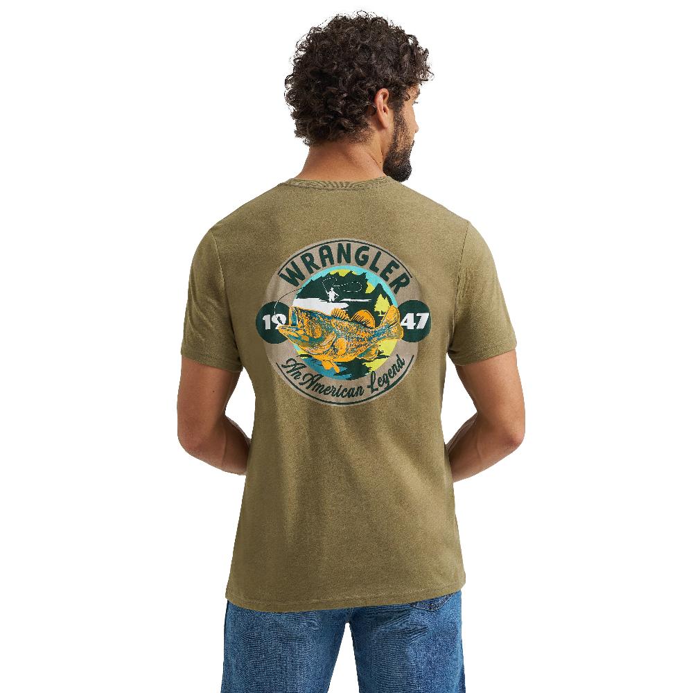Wrangler Burnt Olive Heather Men's 'Wrangler 1947 The American Legend' Regular Fit Graphic T-Shirt 112365670