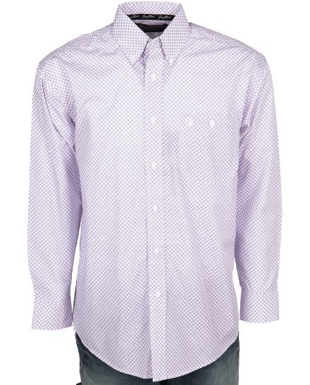 Wrangler by VF Jeanswear George Straight Purple and White Print Button Down Mens Shirt MGSP539