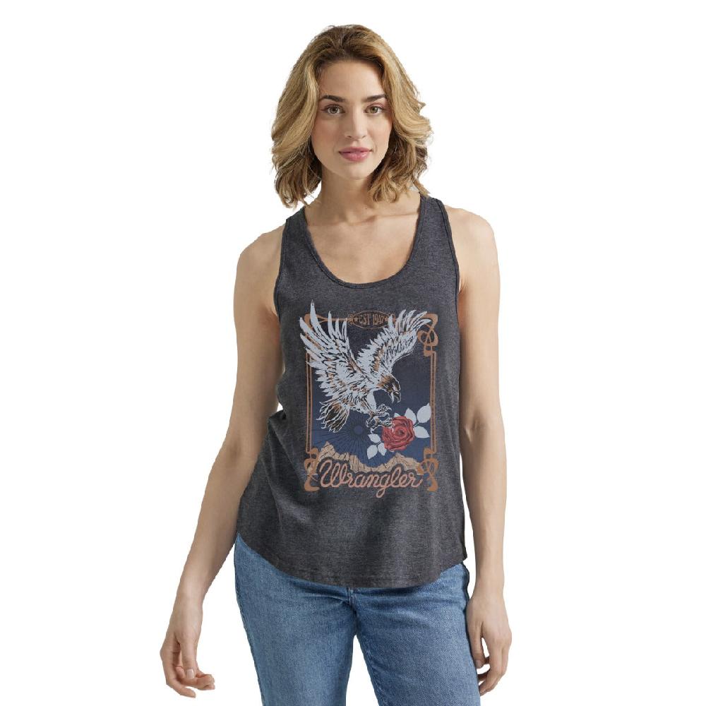 Wrangler Caviar Heather Swooping Eagle Women's Racerback Tank Top 112347609