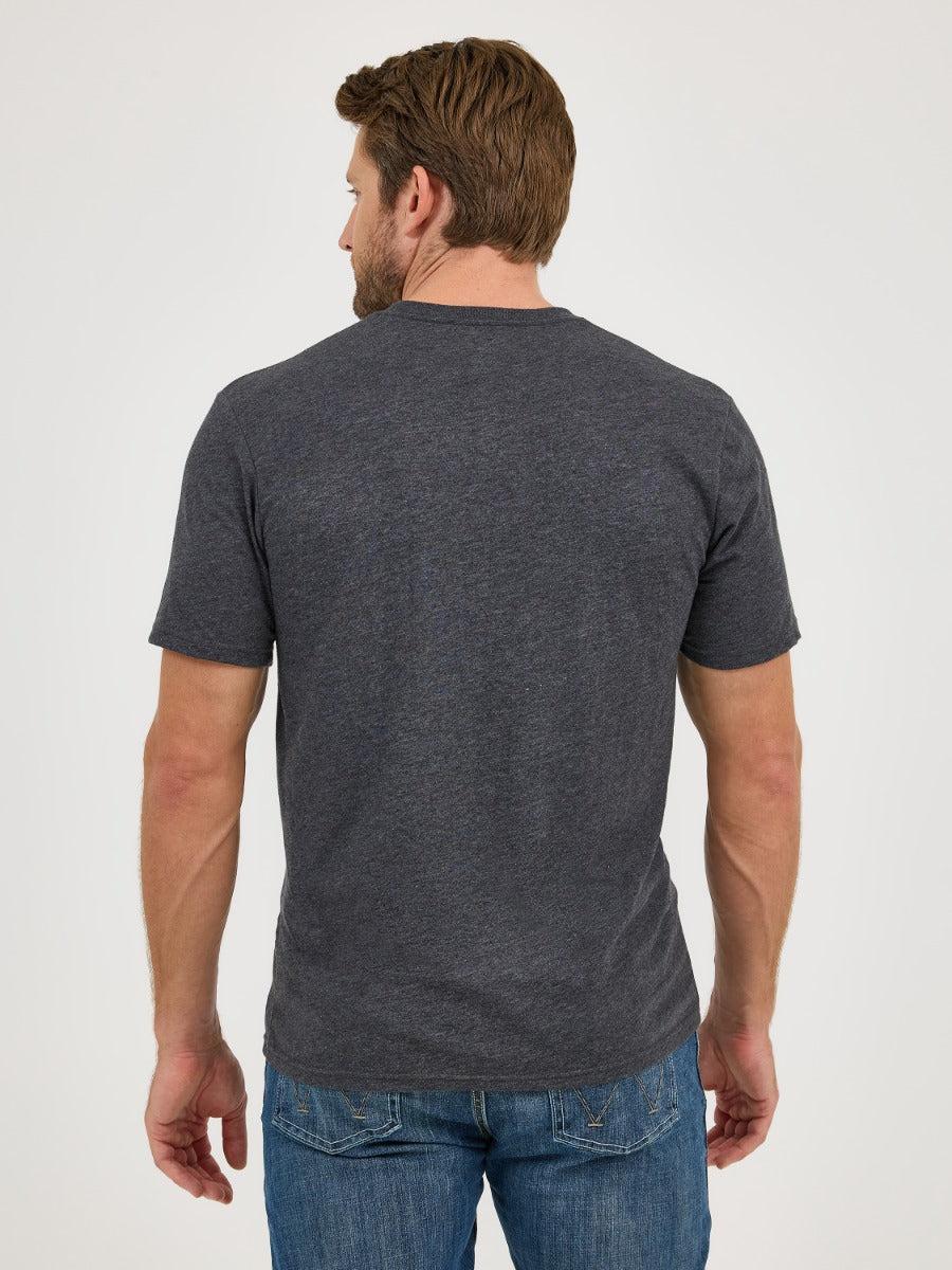 Wrangler Caviar Heatther HD Ink Wrangler Logo Men's Short Sleeve Graphic Knit T-Shirt 112358703