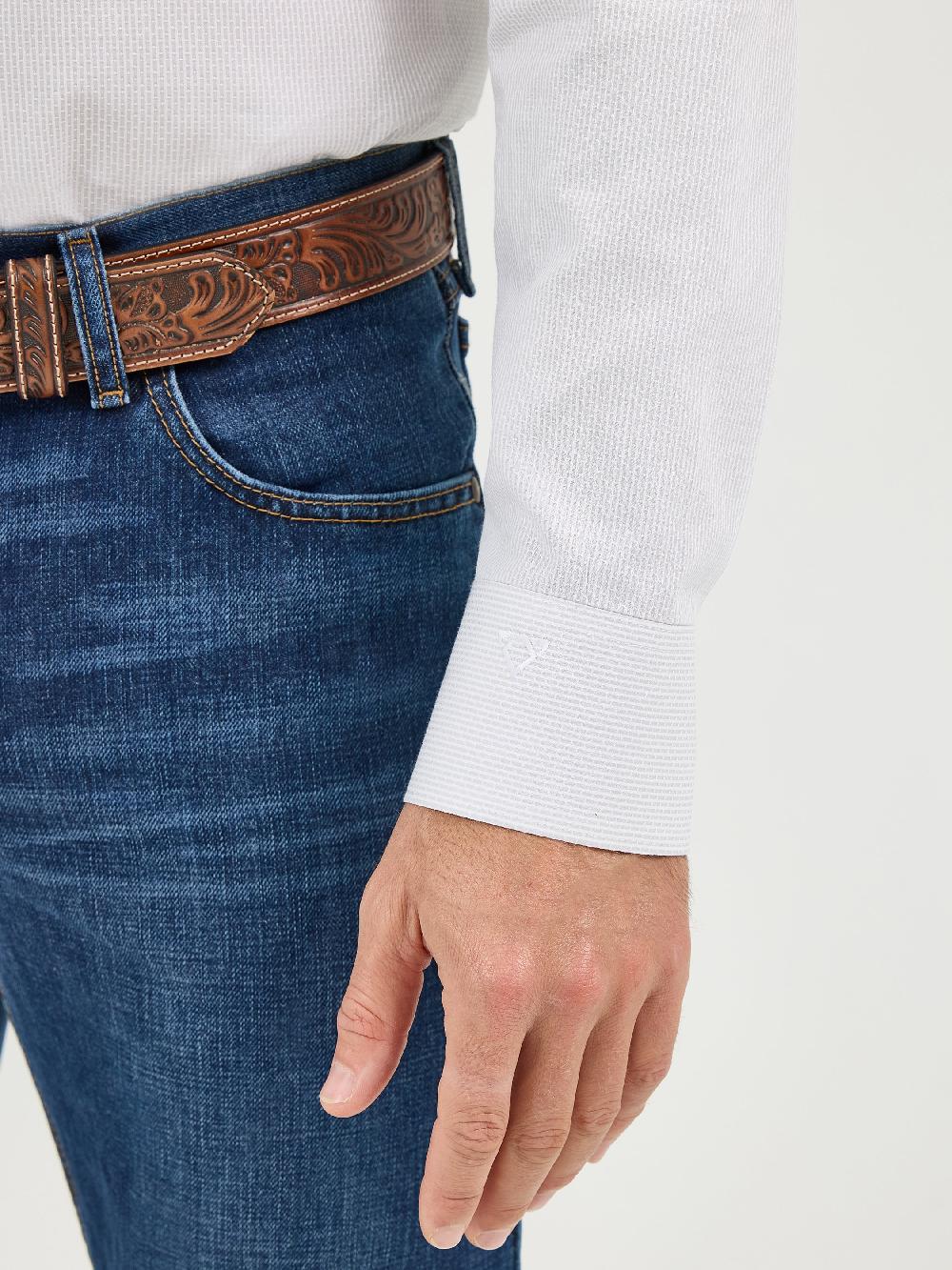 Wrangler Ceramic Print Cody Johnson Men's Collared One Pocket Button Down Long Sleeve Shirt 112365616