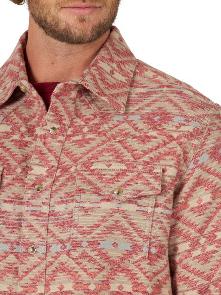 Wrangler Chili Retro Premium Jacquard Men's Longsleeve Snap Shirt 112318896