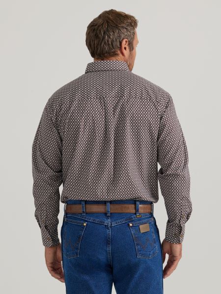 Wrangler Classics Flower And Diamond Print Men's Longsleeve Button Down Shirt 112337434