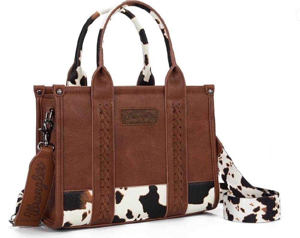 Wrangler Cow Print Concealed Carry Tote/Crossbody WG102-8120SBR
