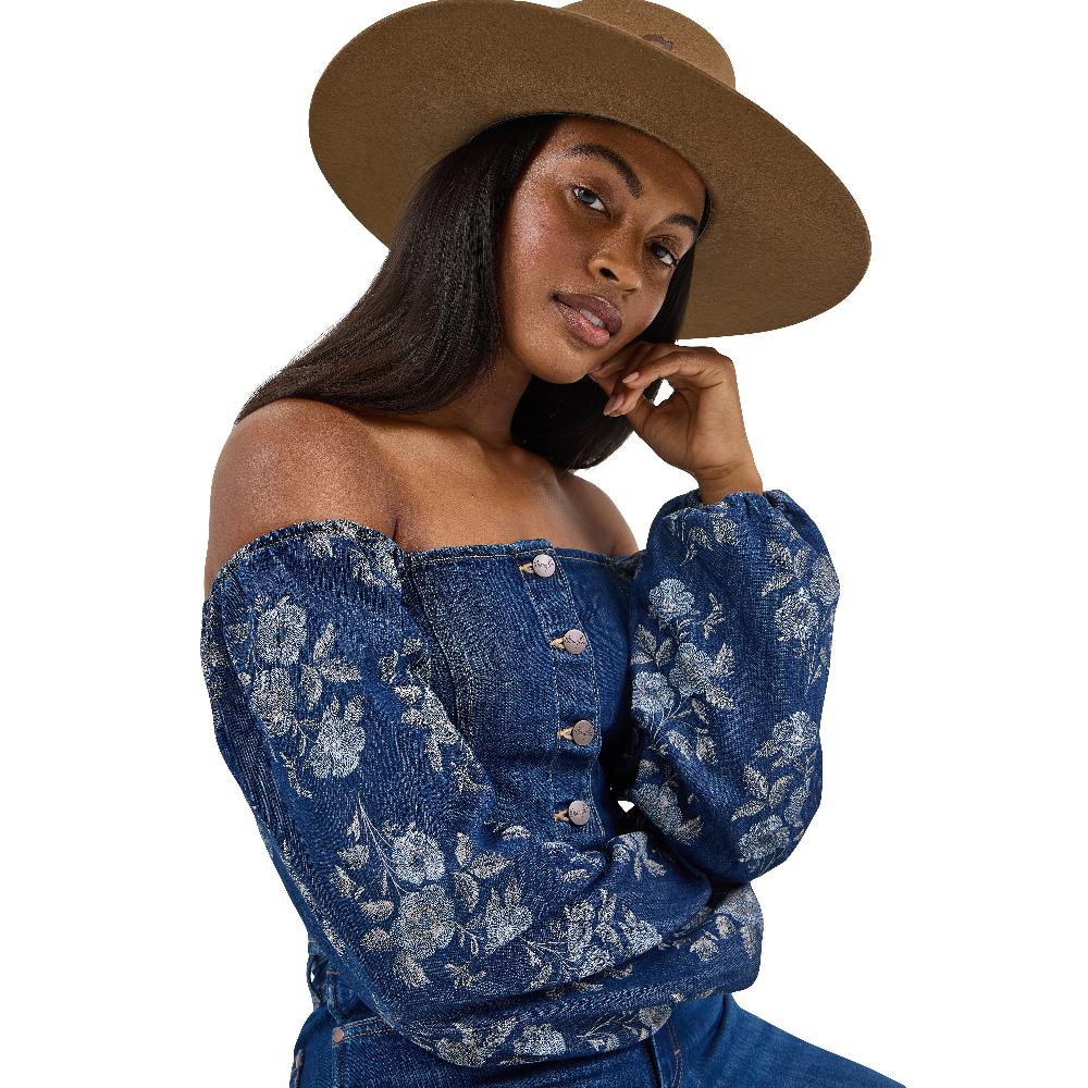 Wrangler Dark Denim Retro Denim Cropped Blouse 112368280