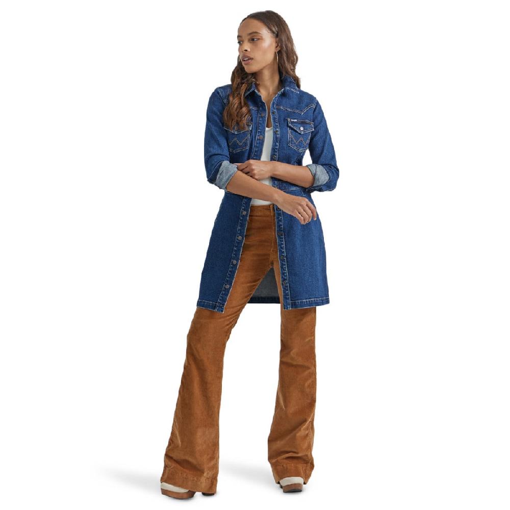 Wrangler Dark Denim Women's Western Denim Jacket Dress 112353126