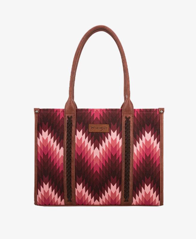 Wrangler Dark Pink Southwestern Pattern Concealed Carry Wide Tote WG2211-8119DPK