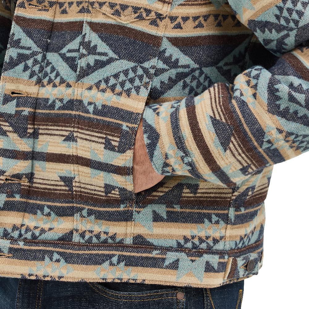 Wrangler Dark Sapphire Sherpa Lined Jacquard Men's Print Jacket 112368212