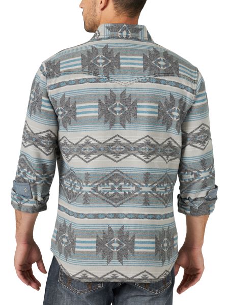 Wrangler Dark Shadow Retro Premium Jacquard Men's Longsleeve Snap Shirt 112318897