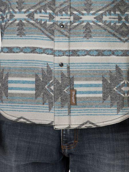 Wrangler Dark Shadow Retro Premium Jacquard Men's Longsleeve Snap Shirt 112318897
