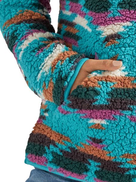 Wrangler Dark Teal Retro 1/4 Zip Women's Sherpa Pullover 112339578