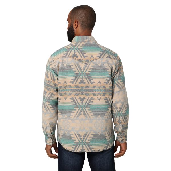 Wrangler Deep Lake Retro Premium Men's Jacquard Snap Shirt Jacket 112330767