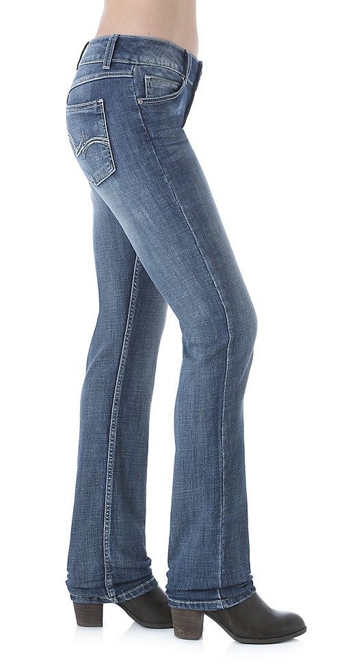 Wrangler Demin MS Wash Womens Straight Leg Jeans 09MWTMS