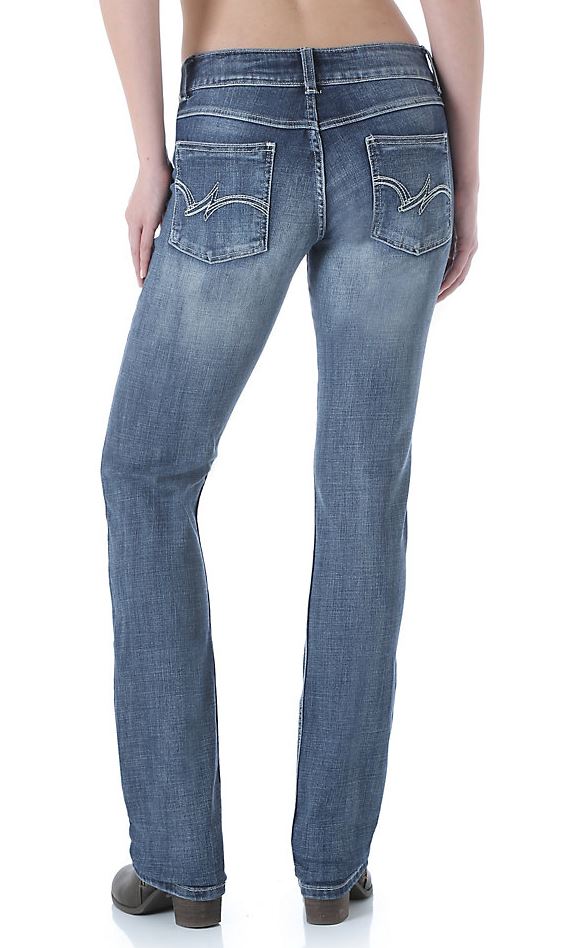 Wrangler Demin MS Wash Womens Straight Leg Jeans 09MWTMS