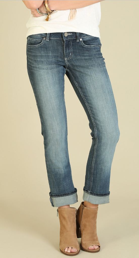 Wrangler Demin MS Wash Womens Straight Leg Jeans 09MWTMS