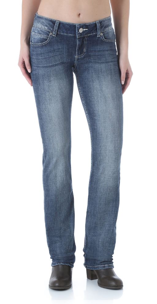 Wrangler Demin MS Wash Womens Straight Leg Jeans 09MWTMS