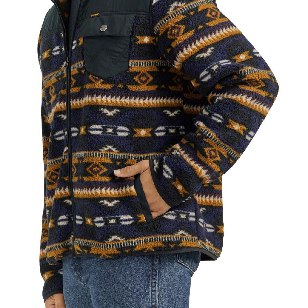 Wrangler Desert Vibe Zip Front Men's Lightweight Ripstop Yoke Sherpa Jacket With Stand Up Collar 112352970