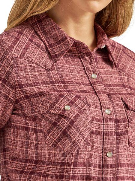 Wrangler Essentials Ash Rose Plaid Women's Longsleeve Flannel Snap Shirt 112339573