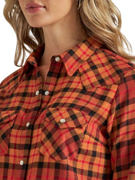 Wrangler Essentials Women's Adobe Plaid Western Snap Shirt 112339572