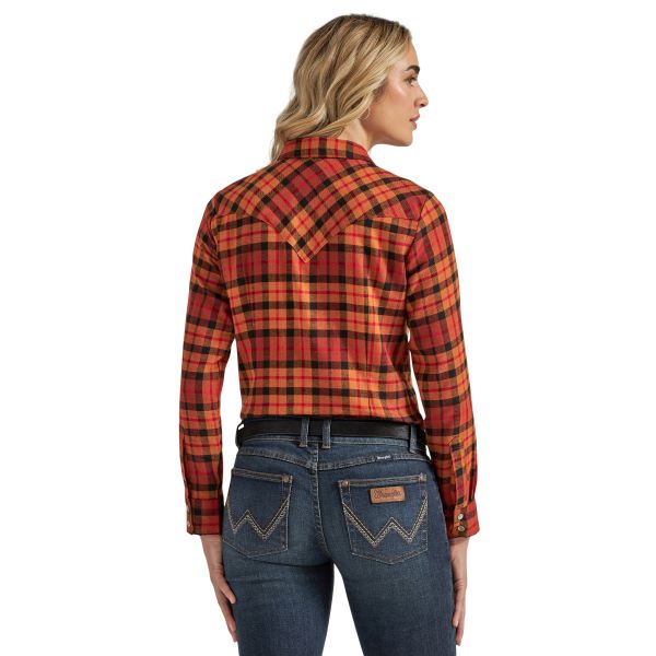 Wrangler Essentials Women's Adobe Plaid Western Snap Shirt 112339572