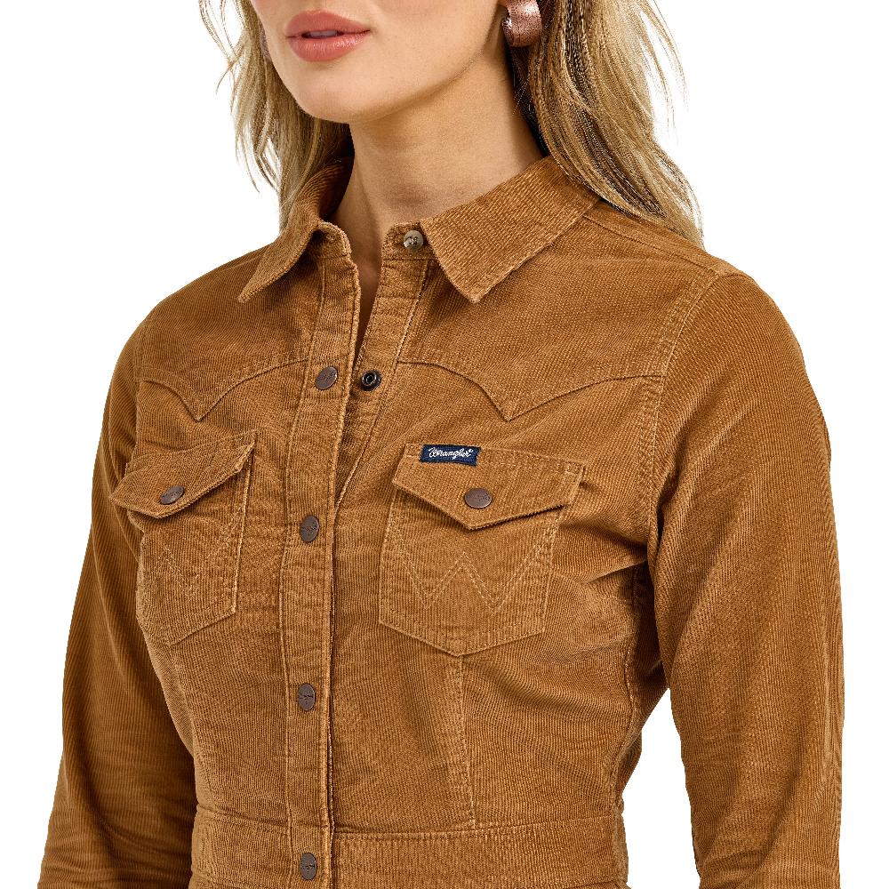 Wrangler Fawn Corduroy Women's Western Shirt Dress 112367335