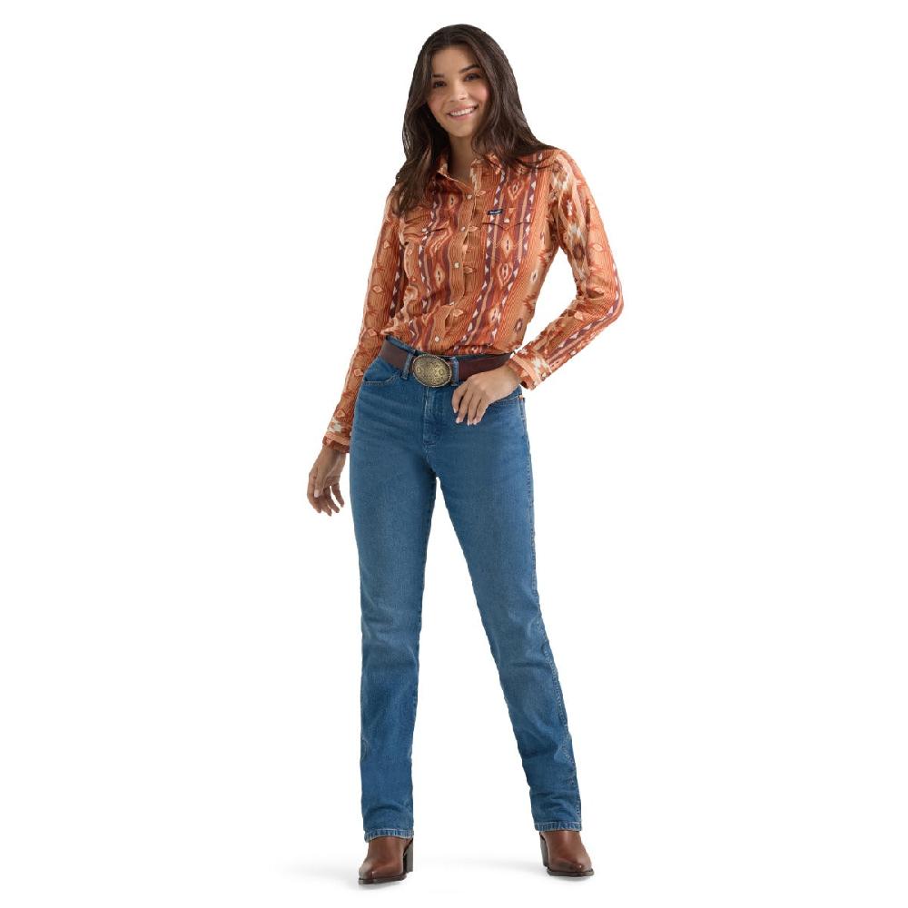 Wrangler Fiery Checotah Retro Classic FIt Collared Longsleeve Women's Snap Shirt 112361186
