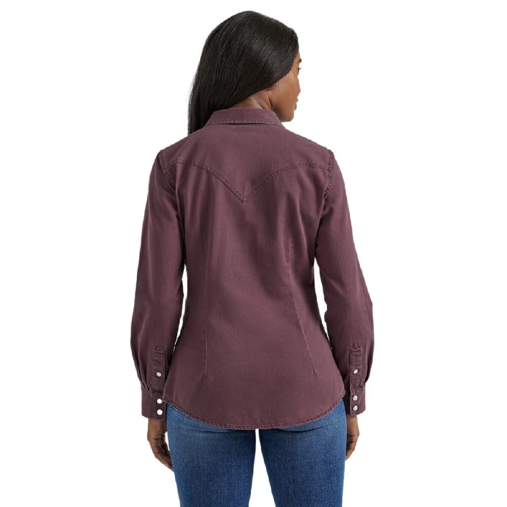 Wrangler Fudge Retro Women's Collared Longsleeve Western Snap Shirt 112356659