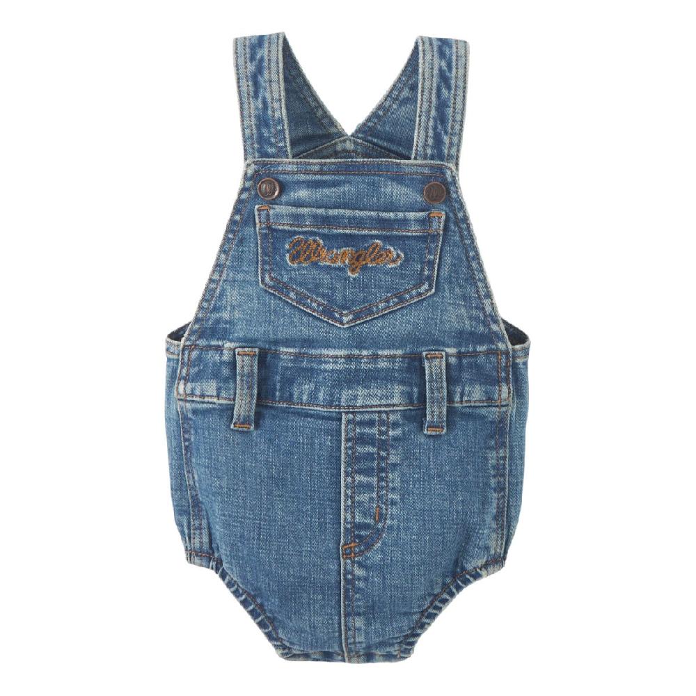 Wrangler Gianna Baby Girl's Logo Denim Overall Romper 112346606