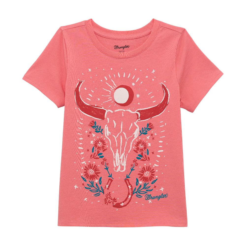 Wrangler Girls Short Sleeve T-Shirt with Longhorn Graphic 112364274