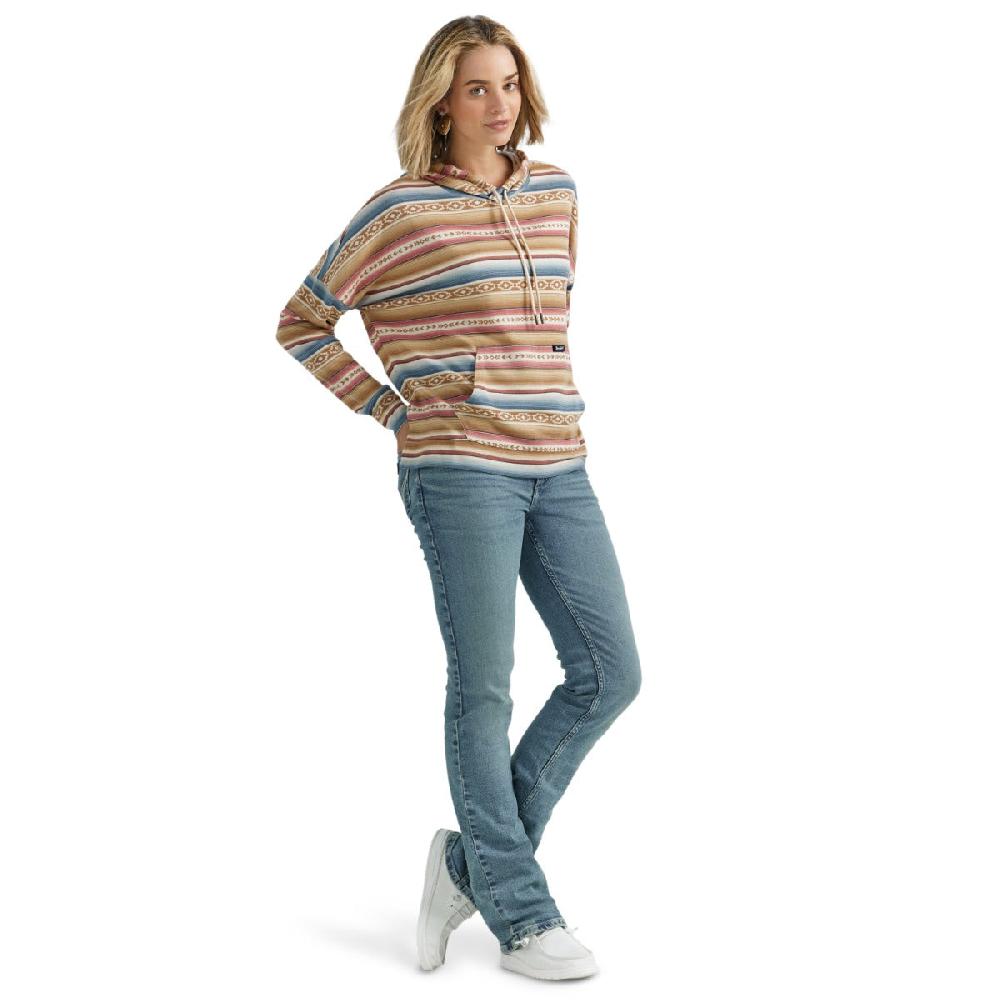 Wrangler Golden Stripe Women's Geometric Relaxed Pullover Hoodie 112352995