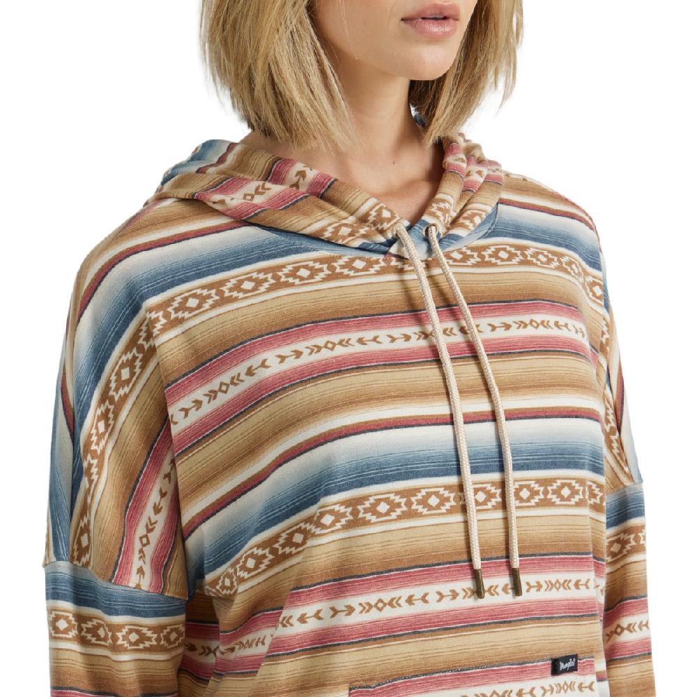Wrangler Golden Stripe Women's Geometric Relaxed Pullover Hoodie 112352995