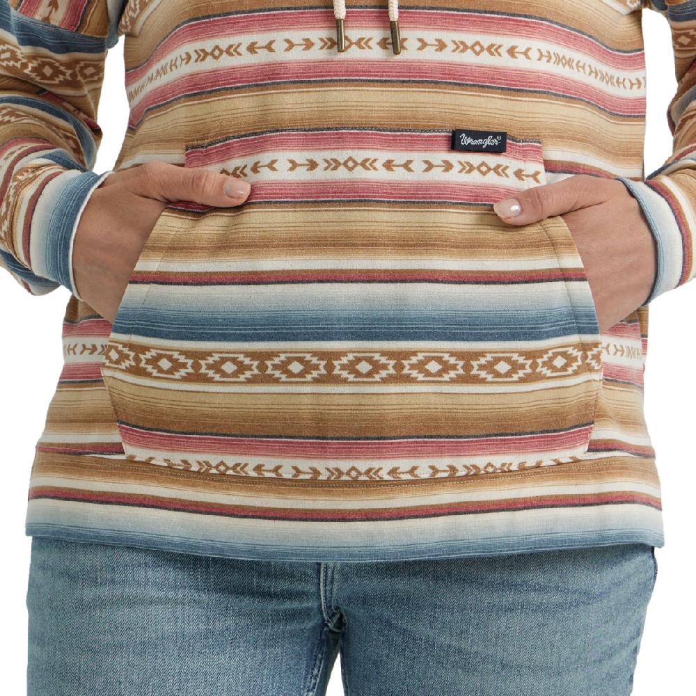Wrangler Golden Stripe Women's Geometric Relaxed Pullover Hoodie 112352995