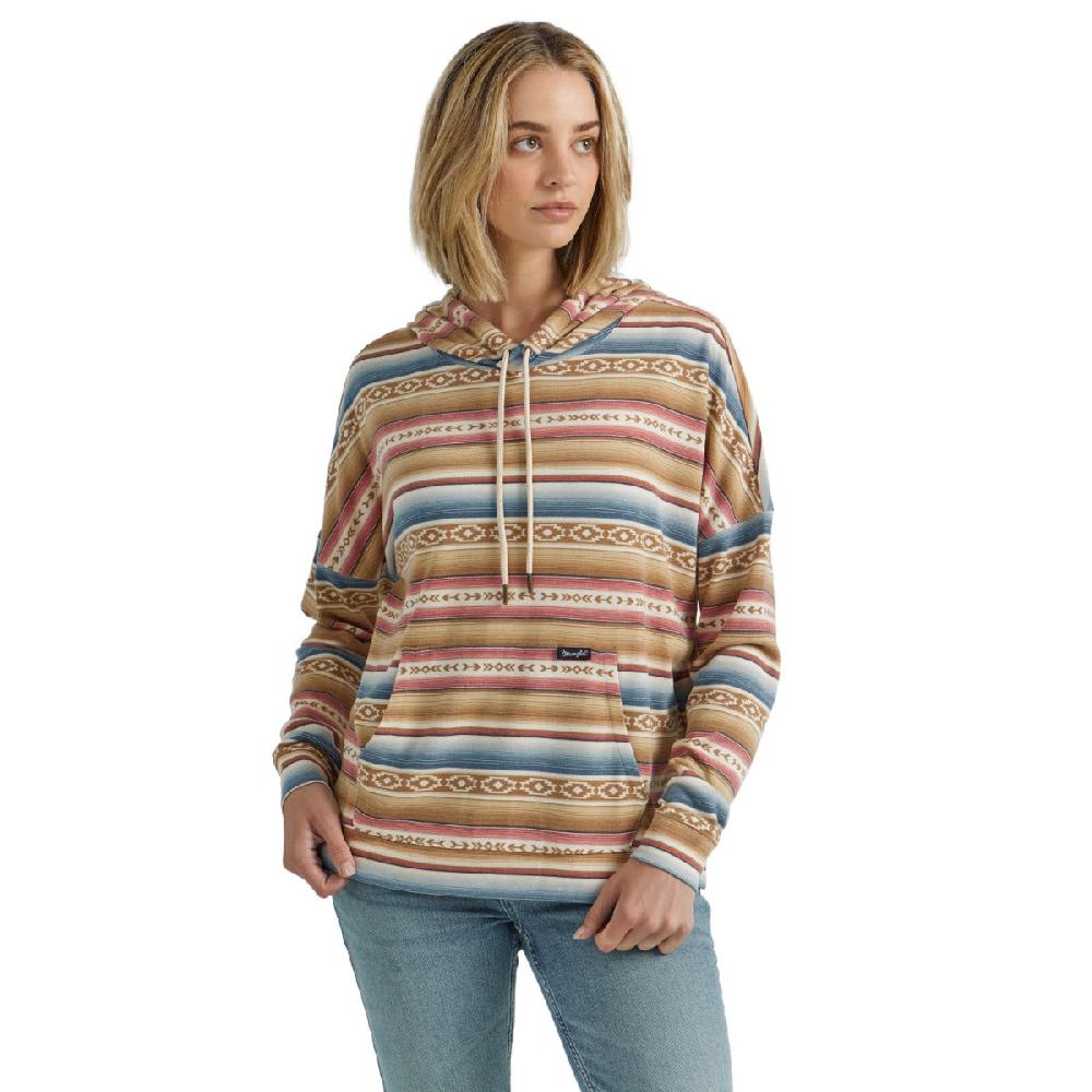 Wrangler Golden Stripe Women's Geometric Relaxed Pullover Hoodie 112352995