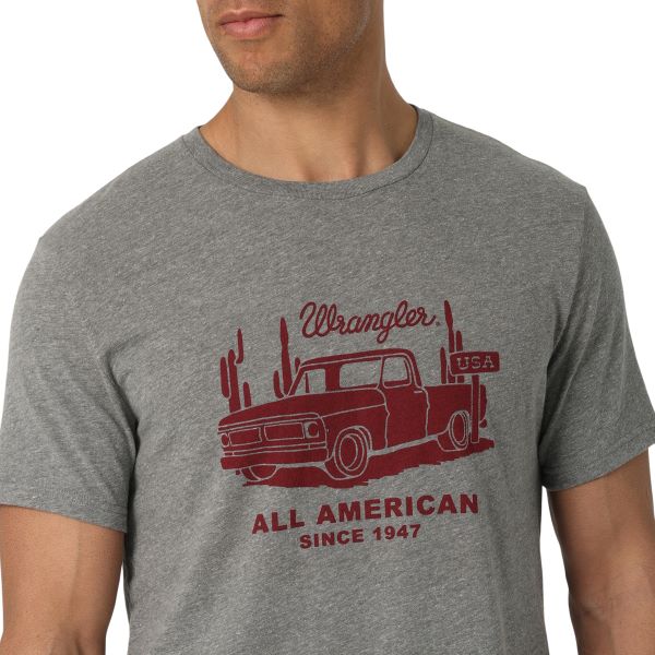 Wrangler Graphite Heather All American Pickup Truck Men's T-Shirt 112328864