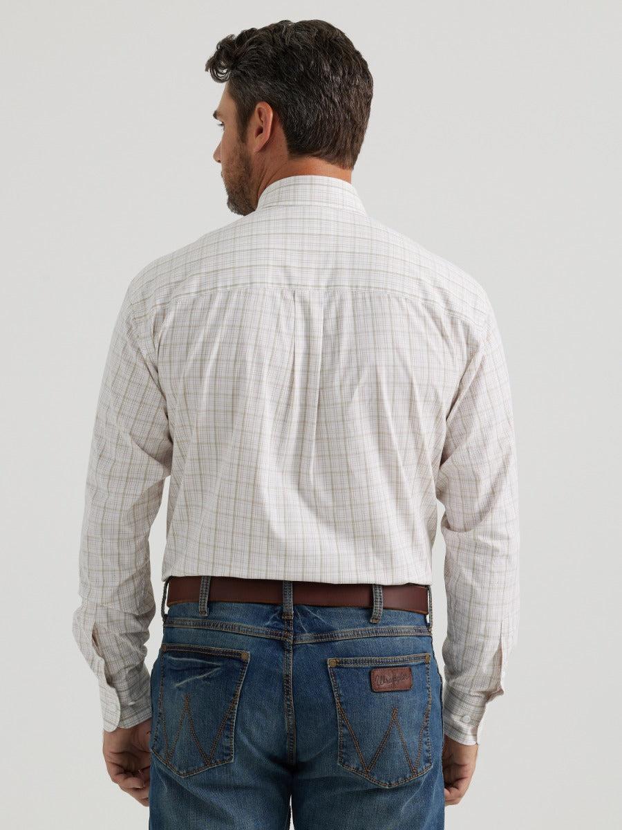 Wrangler Grassy Plaid George Strait Men's One Pocket Collared Long Sleeve Button Down Shirt 112344868