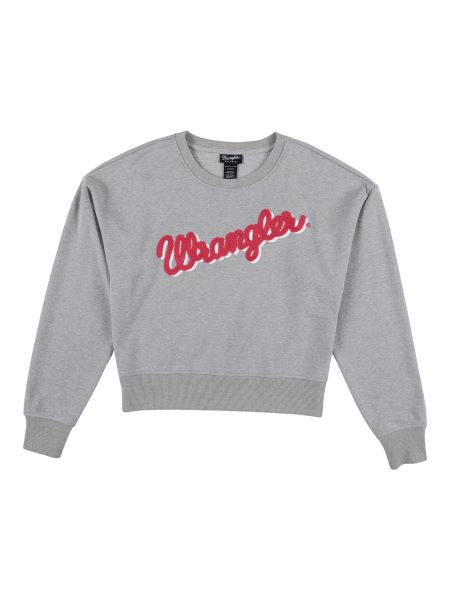 Wrangler Heather Grey Script Drop Shoulder Pullover 112335649