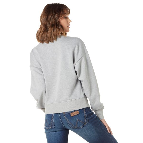 Wrangler Heather Grey Script Drop Shoulder Pullover 112335649