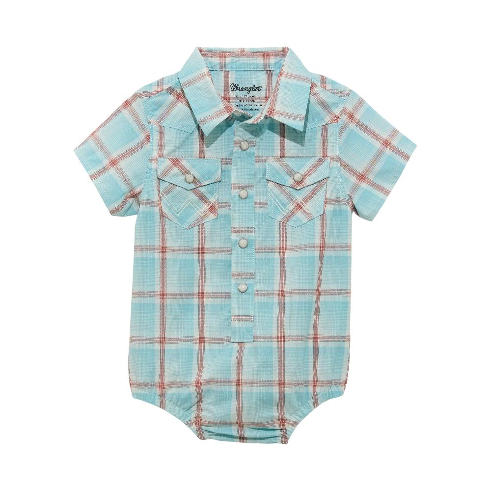 Wrangler Icy Sea Baby Boy Short Sleeve Western Snap Bodysuit 112365601