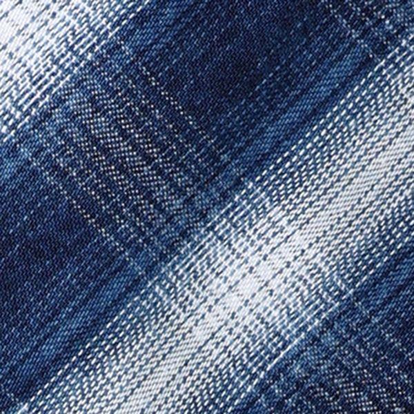 Wrangler Indigo Plaid Retro Premium Long Sleeve Men's Slim Fit Western Snap Shirt 112330787