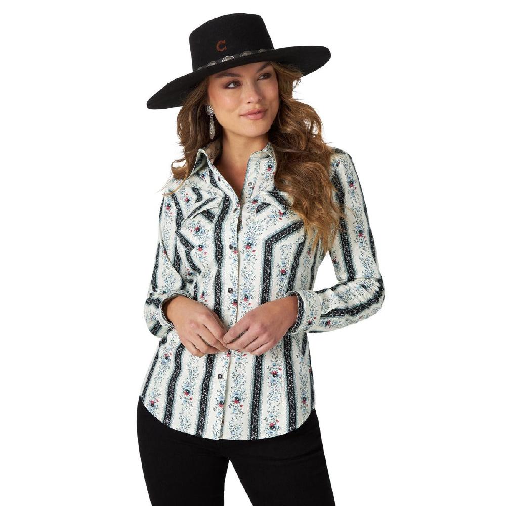 Wrangler Ivory Western Fashion Womens Top LW8065M