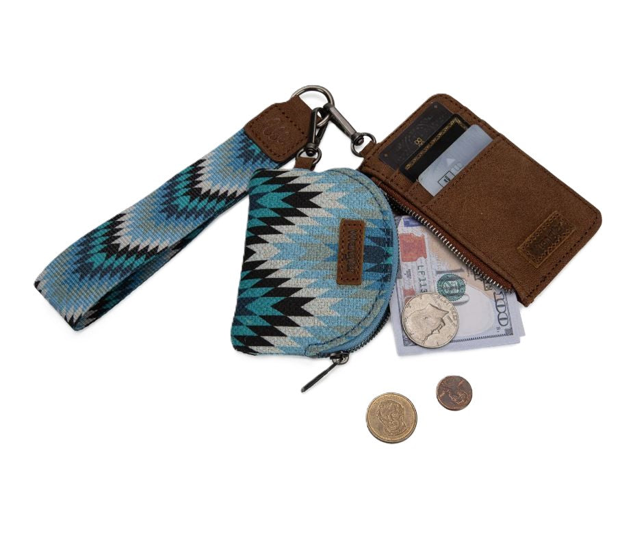 Wrangler Jean Southwestern Art Print Dual Pouch Wristlet WG2211-W0051JN